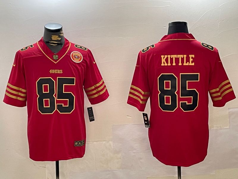 Men San Francisco 49ers 85 Kittle Red Gold 2024 Nike Limited NFL Jersey style 12305